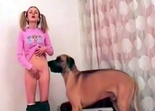 Nailed in the ass by dog