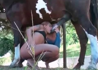 Two ladies and their animal