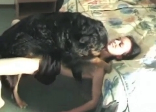 Skinny zoophile and sweet doggy