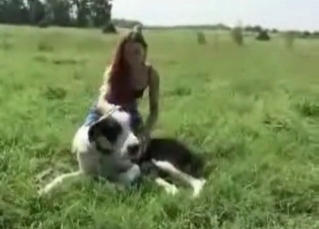 Giant dog and slutty zoophile