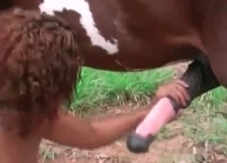 Awesome blowjob for a sexy horse