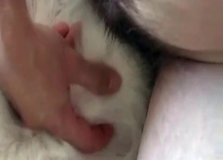 Tanned guy fucks his own animal