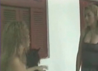 Ebony girl fucked by pet