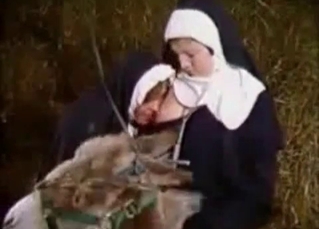 Nun is a crazy minded zoophile
