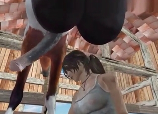 Cartoon horse gets blown
