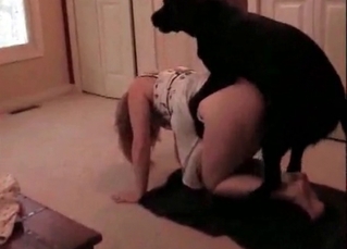 Chick and a black pooch
