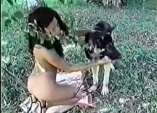 Chick penetrated by cur outdoor
