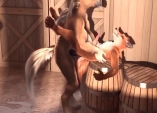 Cartoon fox sucking cock