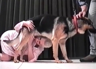 Poor doggy and some girl