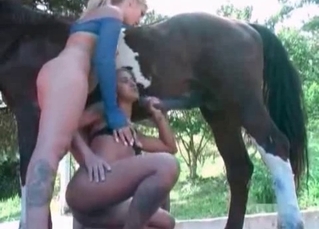 Two ladies and their animal