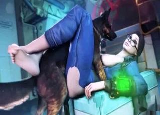 Fallout bestiality with a busty brunette