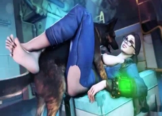 Fallout bestiality with a busty brunette