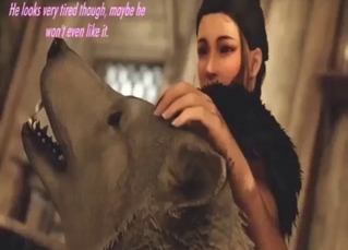 Incredibly horny lady fucks her sexy wolf here