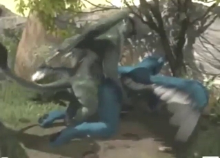 Donkey and dragon in an anthro fuck video