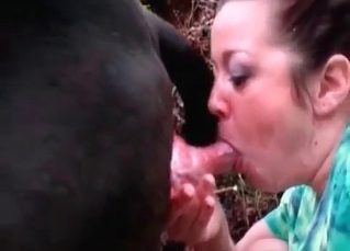 Beauty enjoys outdoor bestiality