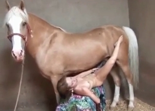 Skinny babe fucked by a stallion