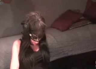 Doggy cums a load in her twat