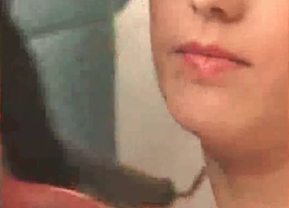 Brunette enjoys her horny dog