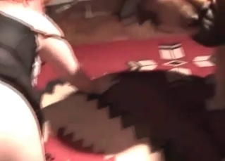 Busty fat slut loves zoo porn